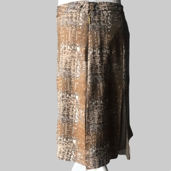 Tory Burch Wool Silk Pleaded Printed Skirt Size 2 - Picture 3 of 12